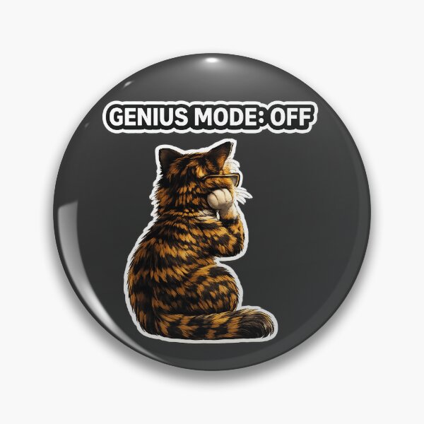 Item preview,  Genius Mode Off Funny Cat Meme Design designed and sold by Serene Whiskers.