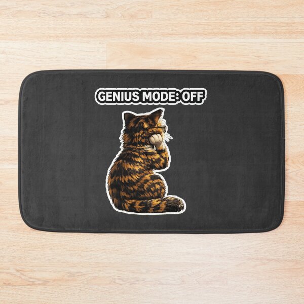 Item preview,  Genius Mode Off Funny Cat Meme Design designed and sold by Serene Whiskers.