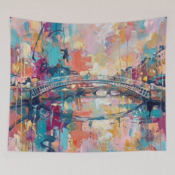 Item preview, Ha’penny Bridge Dublin Abstract Art designed and sold by Printpix.