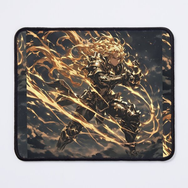 Item preview, Celestial Fury: The Awakened Golden Armor Anime Warrior and Swirling Energy designed and sold by MouradStudio.