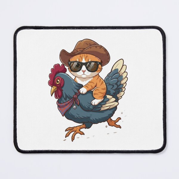 Item preview, Cowboy Cat riding a Chicken  designed and sold by MusicalmeStudio.