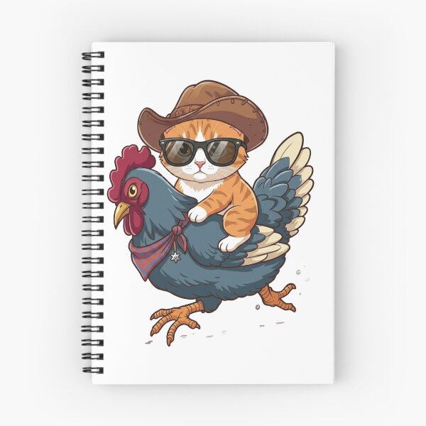 Item preview, Cowboy Cat riding a Chicken  designed and sold by MusicalmeStudio.