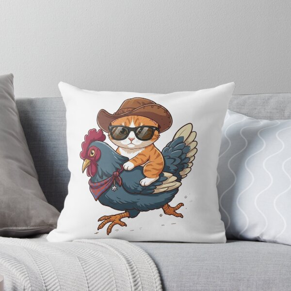 Item preview, Cowboy Cat riding a Chicken  designed and sold by MusicalmeStudio.