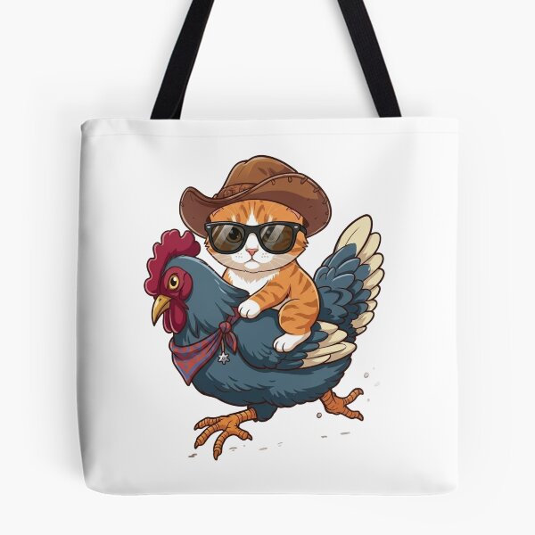 Item preview, Cowboy Cat riding a Chicken  designed and sold by MusicalmeStudio.