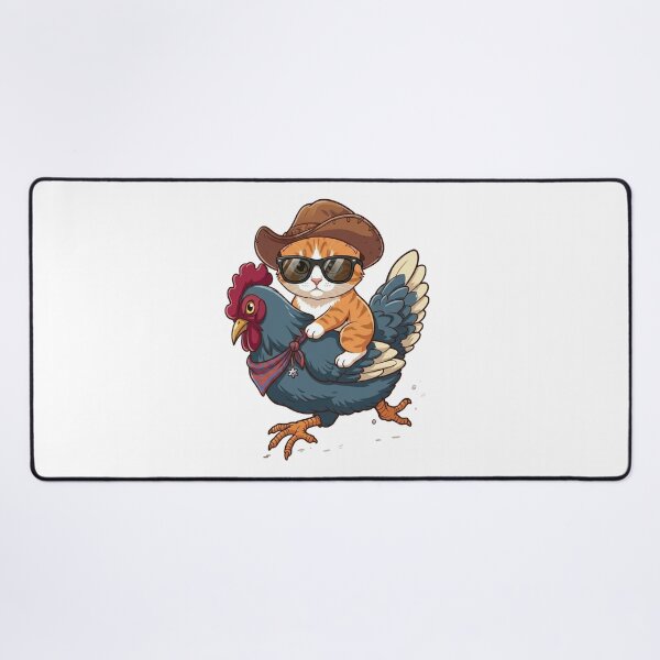 Item preview, Cowboy Cat riding a Chicken designed and sold by MusicalmeStudio.