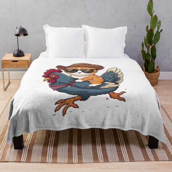 Item preview, Cowboy Cat riding a Chicken  designed and sold by MusicalmeStudio.