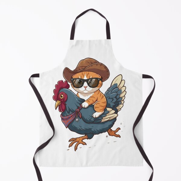Item preview, Cowboy Cat riding a Chicken designed and sold by MusicalmeStudio.
