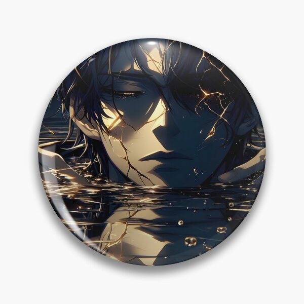 Item preview, Kintsugi of the Soul: The Broken Reflection Anime Portrait of Submerged Sorrow designed and sold by MouradStudio.