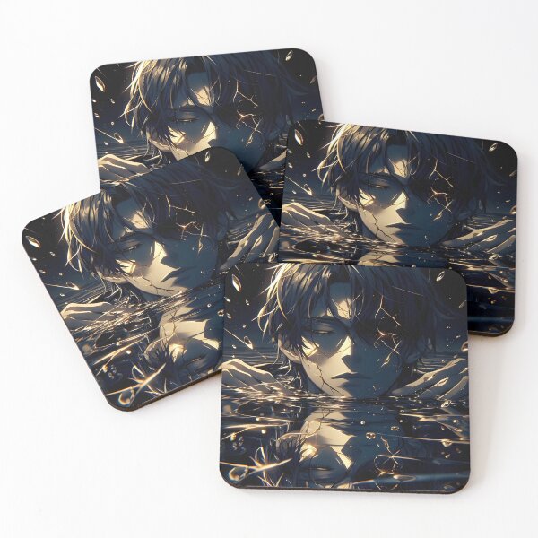 Item preview, Kintsugi of the Soul: The Broken Reflection Anime Portrait of Submerged Sorrow designed and sold by MouradStudio.