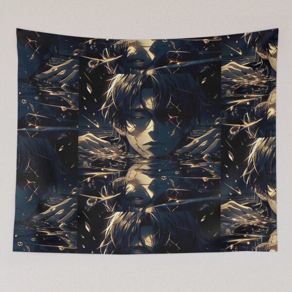 Item preview, Kintsugi of the Soul: The Broken Reflection Anime Portrait of Submerged Sorrow designed and sold by MouradStudio.