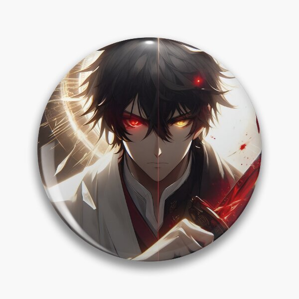 Item preview, The Shattered Halo: Angelic Light and Demonic Blood Katana Anime Duality Portrait designed and sold by MouradStudio.