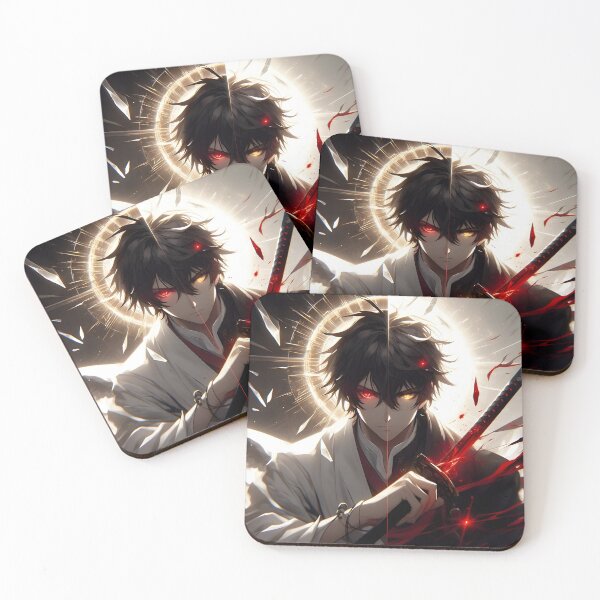 Item preview, The Shattered Halo: Angelic Light and Demonic Blood Katana Anime Duality Portrait designed and sold by MouradStudio.