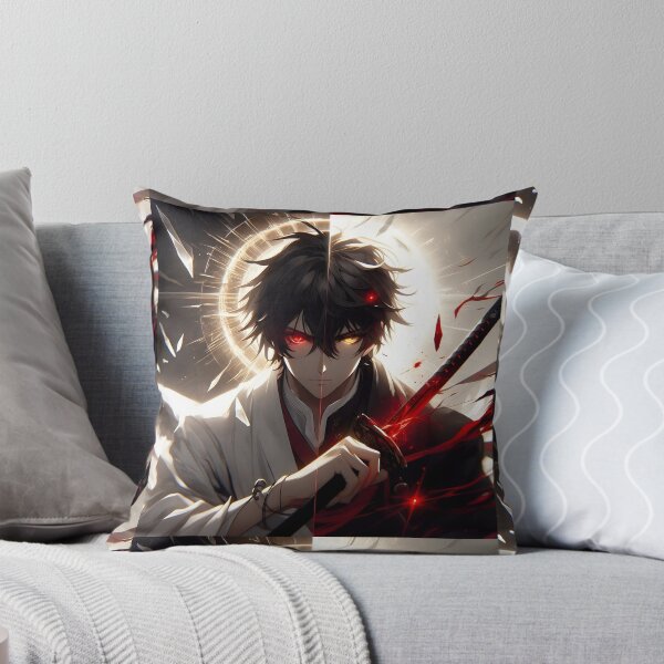 Item preview, The Shattered Halo: Angelic Light and Demonic Blood Katana Anime Duality Portrait designed and sold by MouradStudio.