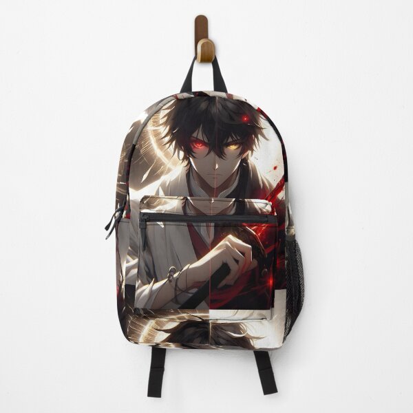 Item preview, The Shattered Halo: Angelic Light and Demonic Blood Katana Anime Duality Portrait designed and sold by MouradStudio.