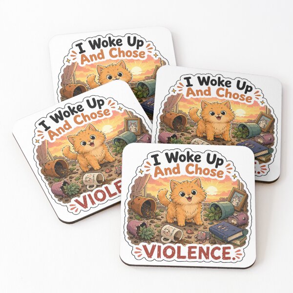 Item preview, Orange Cat Woke Up Chose Violence Funny Chaos Gift designed and sold by Gentlestate.
