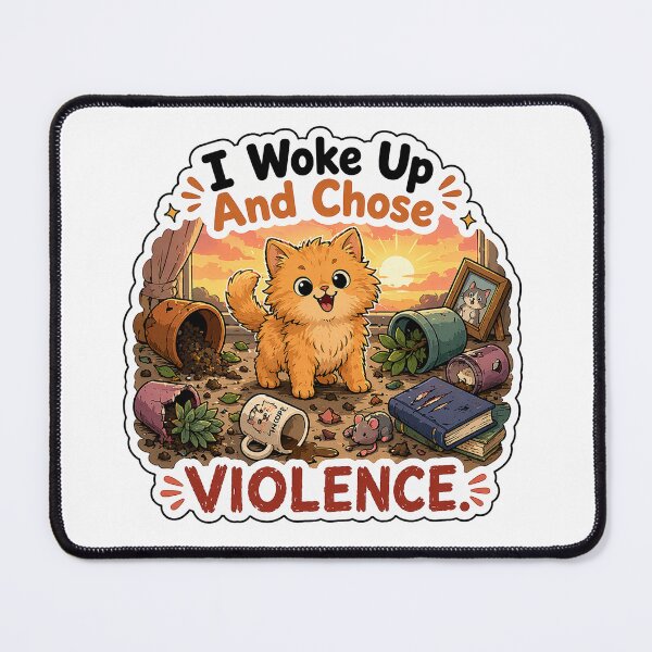 Item preview, Orange Cat Woke Up Chose Violence Funny Chaos Gift designed and sold by Gentlestate.