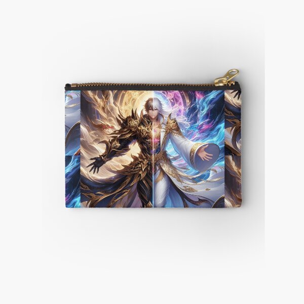 Item preview, Cosmic Equilibrium: The Armored Demon and Serene Light Mage Epic Fantasy Anime Portrait designed and sold by MouradStudio.