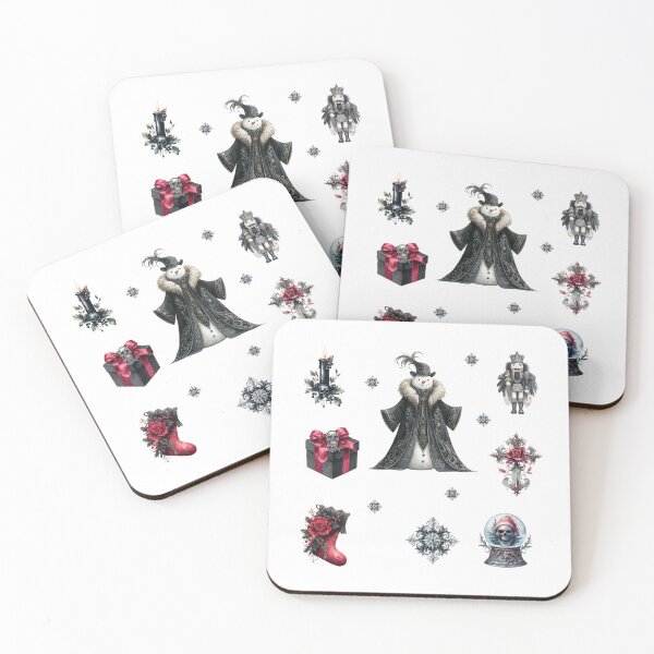 Item preview, Dark Christmas Snowman – Gothic Holiday Design with Skulls and Roses designed and sold by Anastasiia Yurevych.