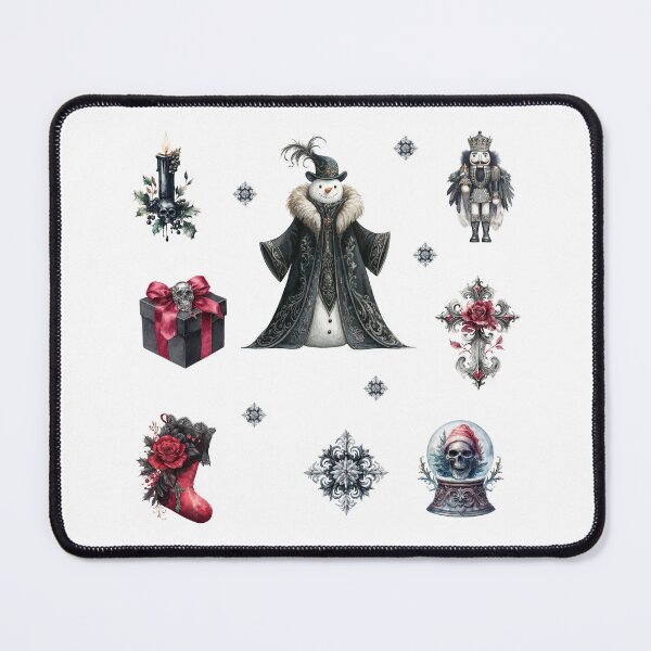 Item preview, Dark Christmas Snowman – Gothic Holiday Design with Skulls and Roses designed and sold by Anastasiia Yurevych.