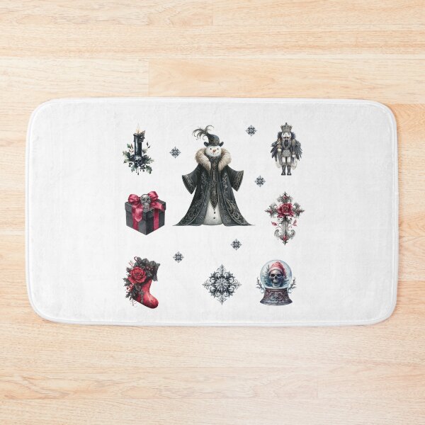 Item preview, Dark Christmas Snowman – Gothic Holiday Design with Skulls and Roses designed and sold by Anastasiia Yurevych.