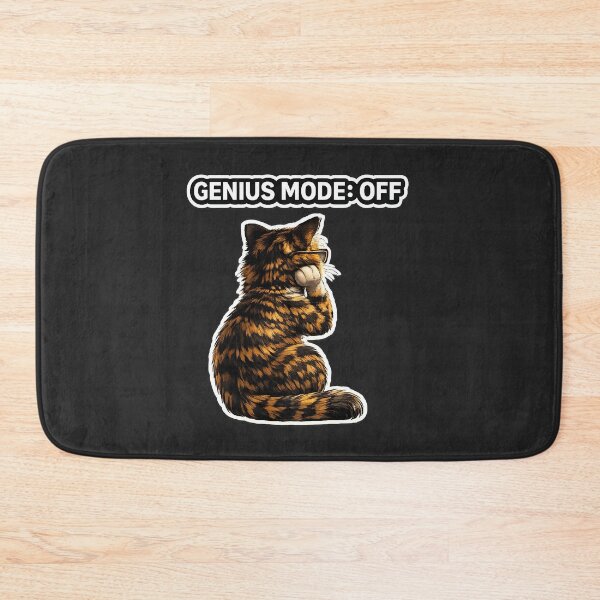 Item preview,  Genius Mode Off Funny Cat Meme Design designed and sold by Serene Whiskers.