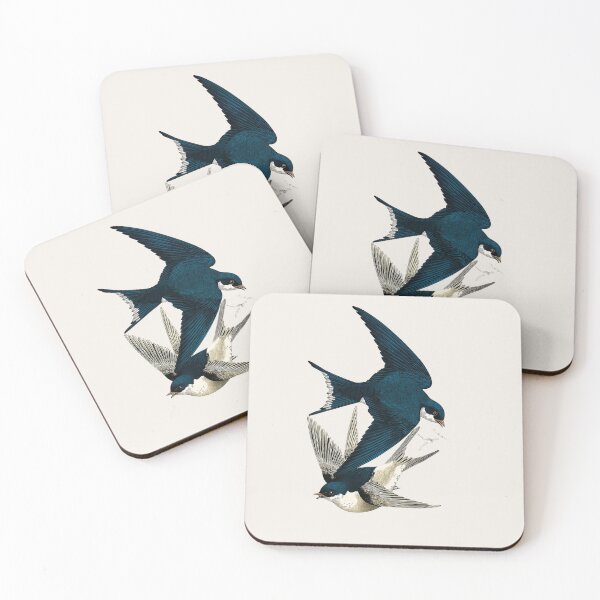 Item preview, Two Swallows in Flight Japanese Woodblock Style Bird Art Print designed and sold by BestVarieties.