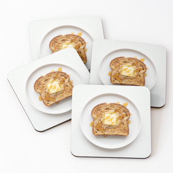 Item preview, Classic sourdough toast with melting butter and honey drizzle isolated on white background designed and sold by pixelbloom17.