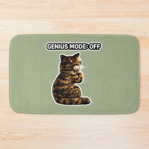Item preview,   Genius Mode Off Funny Cat Meme Design designed and sold by Serene Whiskers.
