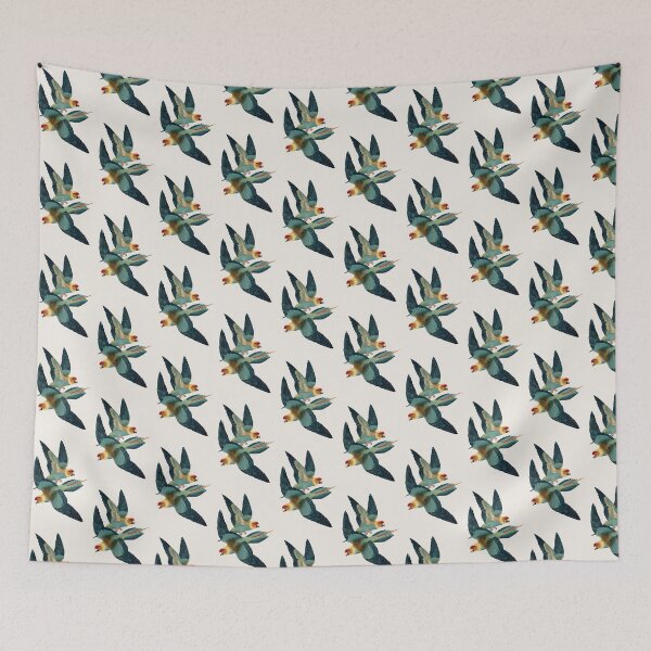Item preview, Parakeets in Flight – Hiroshige Style designed and sold by BestVarieties.