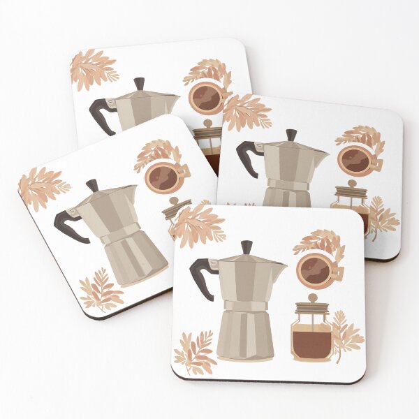 Item preview, Autumn Coffee Corner — Moka Pot & Jar Illustration designed and sold by VintageTips.