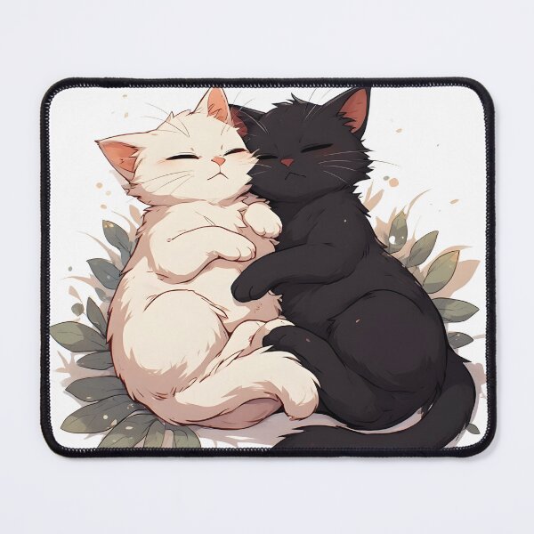 Item preview, Sleeping Black and White Cats – Cozy Kawaii Cat Cuddle designed and sold by Karolina’s Cozy Creations.