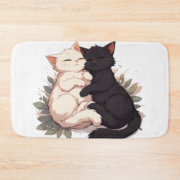 Item preview, Sleeping Black and White Cats – Cozy Kawaii Cat Cuddle designed and sold by Karolina’s Cozy Creations.
