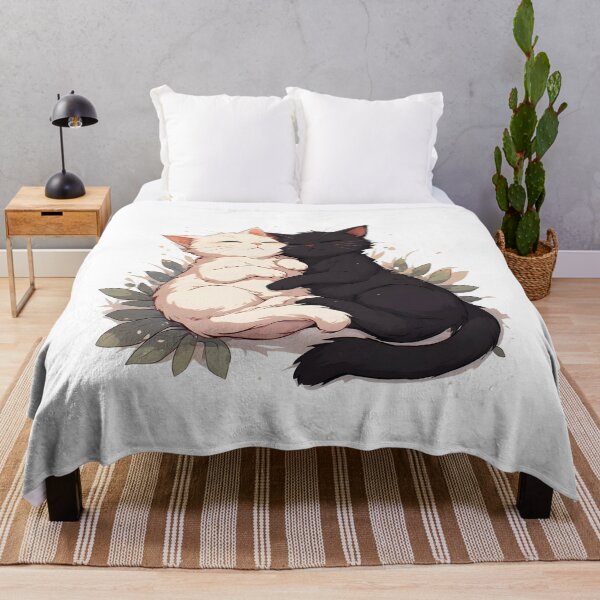 Item preview, Sleeping Black and White Cats – Cozy Kawaii Cat Cuddle designed and sold by Karolina’s Cozy Creations.