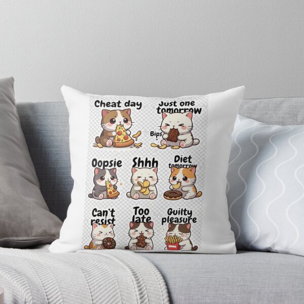 Item preview, Diet Fail Cat Stickers – Funny Food Mood Pack (Set of 8) designed and sold by Cutecatties.