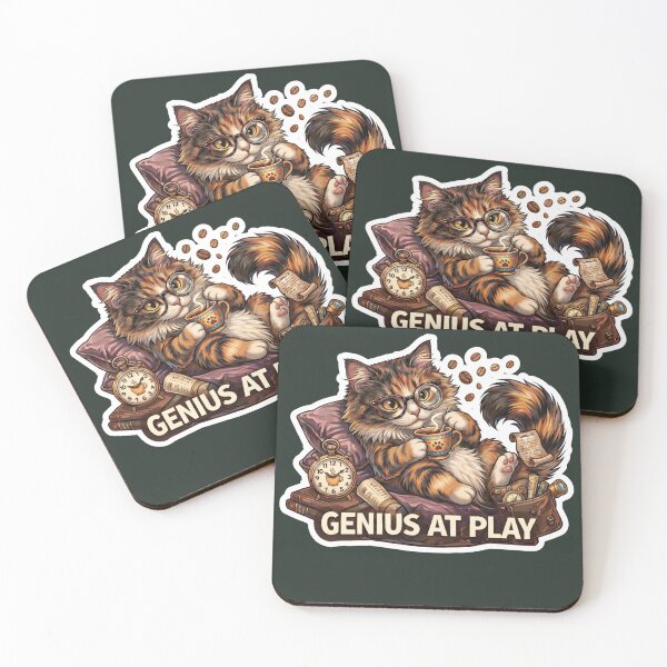Item preview, Genius At Play Cat Coffee Meme Cute Lazy Smart Cat Gift designed and sold by Serene Whiskers.
