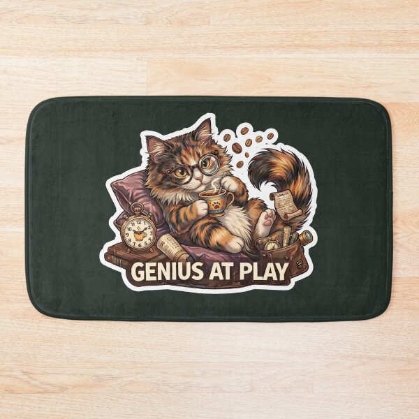 Item preview, Genius At Play Cat Coffee Meme Cute Lazy Smart Cat Gift designed and sold by Serene Whiskers.