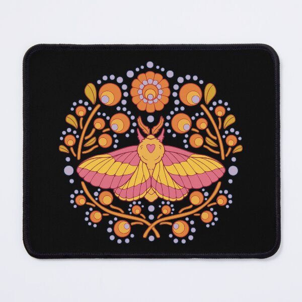 Item preview, Decorative rosy maple moth - dark version designed and sold by Erika Vaigel Creations.