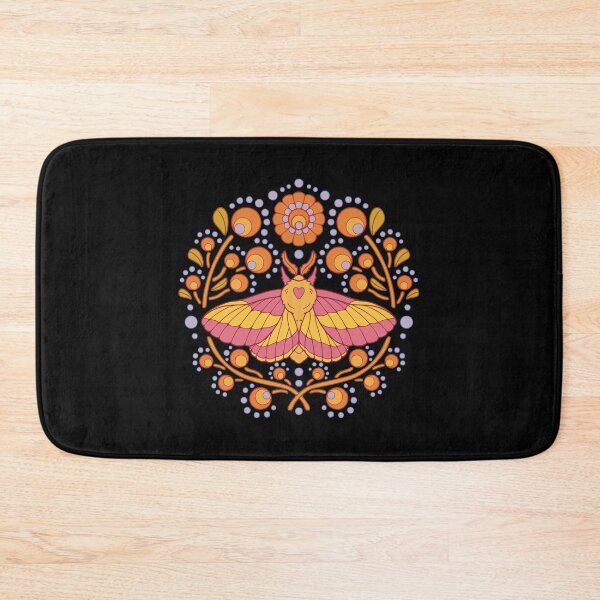 Item preview, Decorative rosy maple moth - dark version designed and sold by Erika Vaigel Creations.
