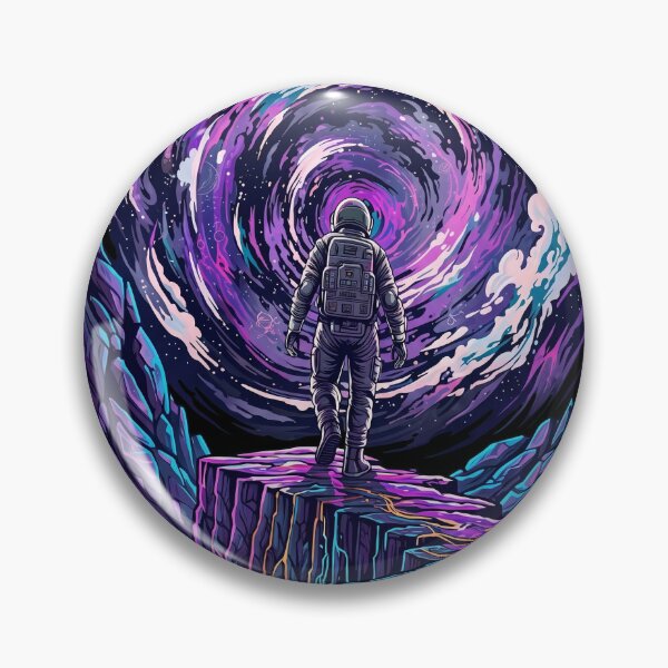 Item preview, Cosmic Space Explorer Facing Swirling Galaxy Portal Comic Art designed and sold by TopKult.