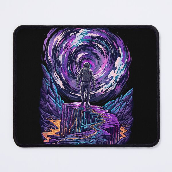 Item preview, Cosmic Space Explorer Facing Swirling Galaxy Portal Comic Art designed and sold by TopKult.