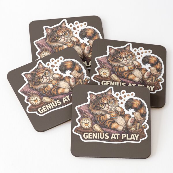 Item preview, Genius At Play Cat Coffee Meme Cute Lazy Smart Cat Gift designed and sold by Serene Whiskers.