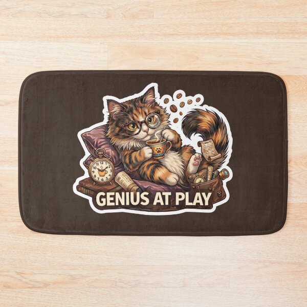 Item preview, Genius At Play Cat Coffee Meme Cute Lazy Smart Cat Gift designed and sold by Serene Whiskers.