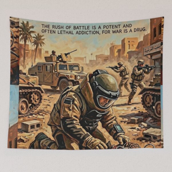 Item preview, War is a Drug: The Hurt Locker Oil Art  designed and sold by Art's Diner.