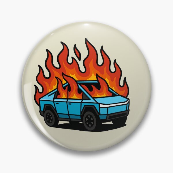 Item preview, Tesla Cybertruck on Fire - Funny EV meme designed and sold by ZERO-MIND.