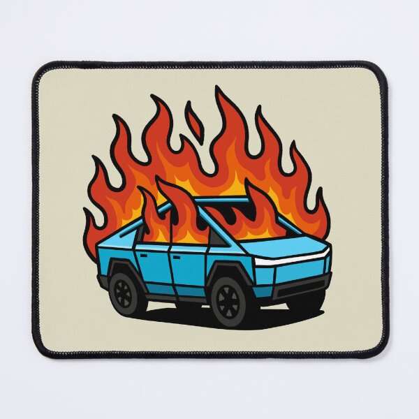 Item preview, Tesla Cybertruck on Fire - Funny EV meme designed and sold by ZERO-MIND.