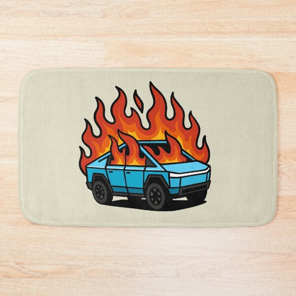 Item preview, Tesla Cybertruck on Fire - Funny EV meme designed and sold by ZERO-MIND.