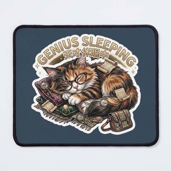 Item preview, Genius Sleeping Cat Funny Lazy Study Meme Cute Cat designed and sold by Serene Whiskers.