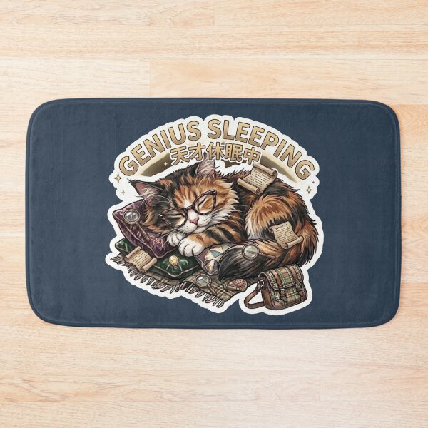 Item preview, Genius Sleeping Cat Funny Lazy Study Meme Cute Cat designed and sold by Serene Whiskers.