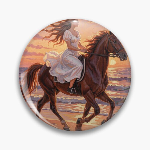 Item preview, Riding into the Sunset – Gouache Horse Art full of freedom, motion and warm beach vibes designed and sold by FotoworldEdel.