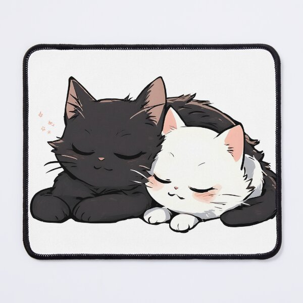 Item preview, Cute Sleeping Kittens – Black and White Cozy Cat Duo designed and sold by Karolina’s Cozy Creations.